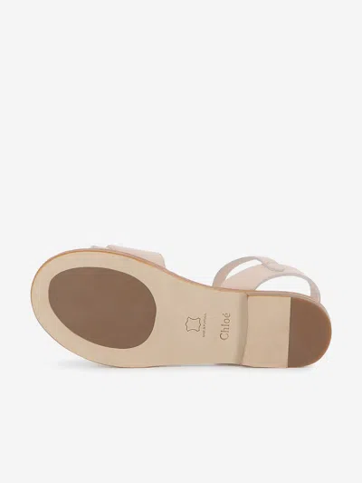 Chloé Girls Leather Logo Sandals