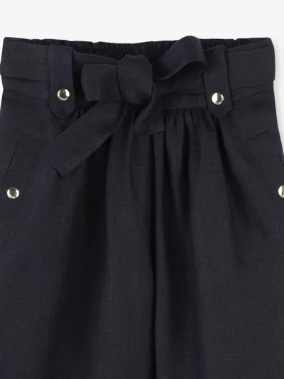 Chloé Linen Trousers In Blue