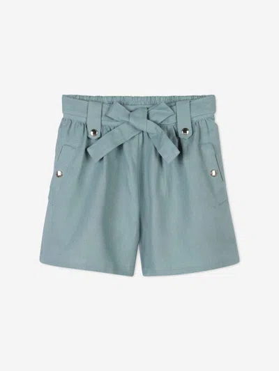 Chloé Linen Shorts In Blue