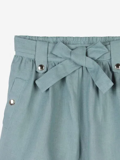 Chloé Linen Shorts In Blue