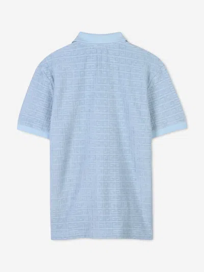 Givenchy Boys 4g Jacquard Logo Polo Shirt In Blue