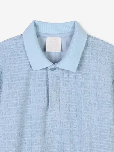 Givenchy Boys 4g Jacquard Logo Polo Shirt In Blue