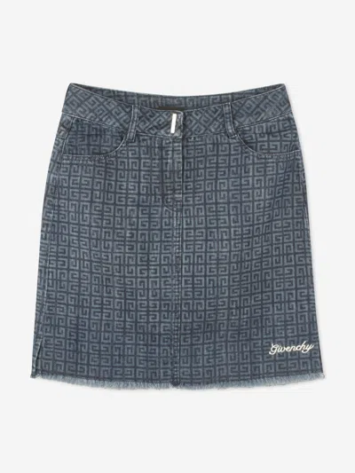 Givenchy 4g Denim Skirt In Blue