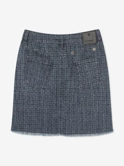 Givenchy 4g Denim Skirt In Blue