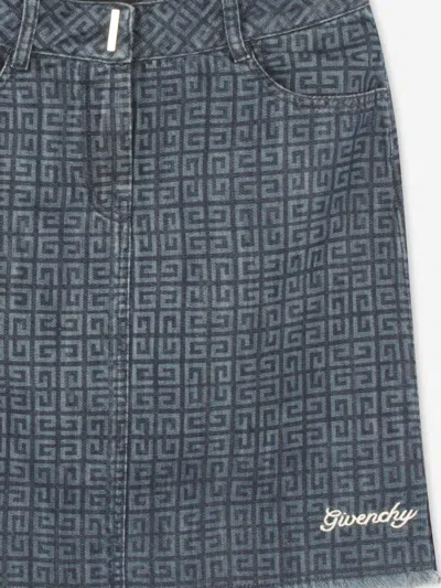 Givenchy 4g Denim Skirt In Blue