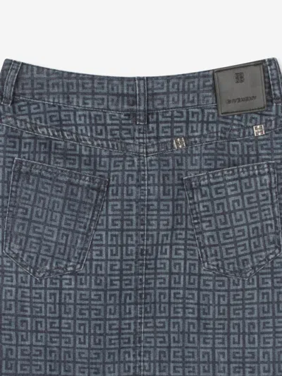 Givenchy 4g Denim Skirt In Blue