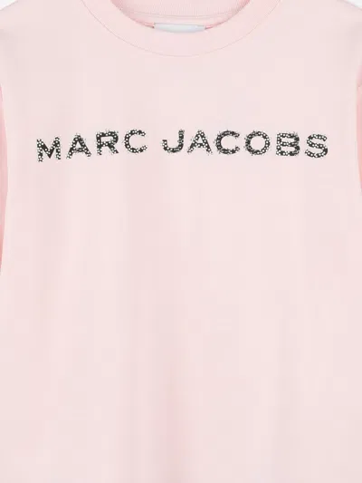 Marc Jacobs Girls Diamante Logo T-shirt In Pink