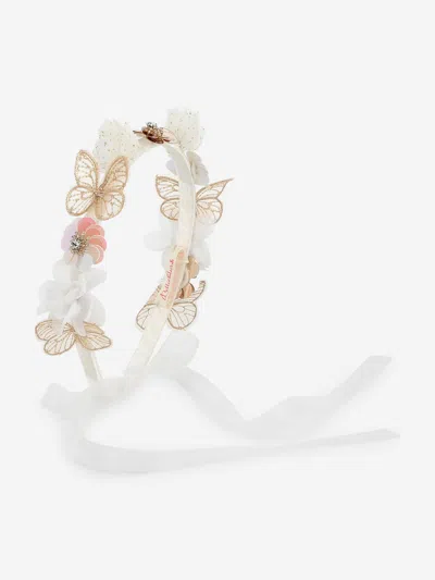 Billieblush Girls Flower And Butterfly Headband In Neutral