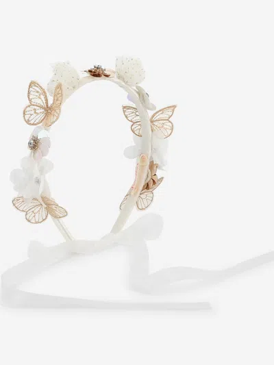 Billieblush Girls Flower And Butterfly Headband In Neutral
