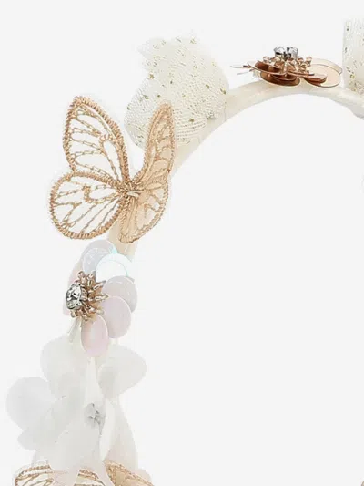 Billieblush Girls Flower And Butterfly Headband In Neutral