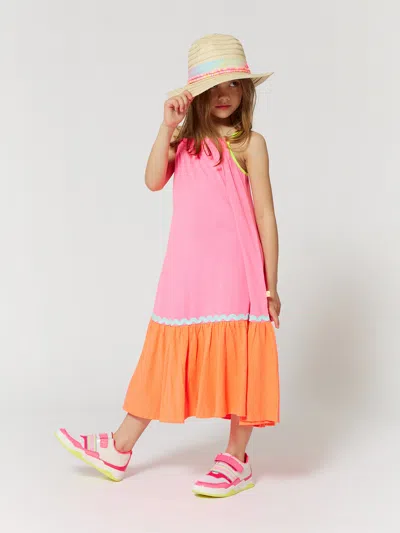 Billieblush Girls Straw And Tulle Hat In Neutral