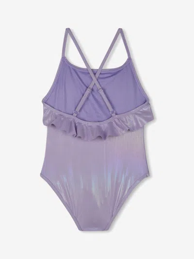 Billieblush Girls Sequin Ruffle Swimsuit In Purple
