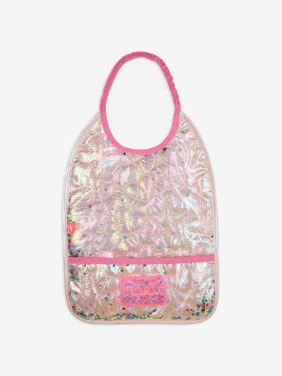 Billieblush Baby Girls Iridescent Quilted Bib In Pink