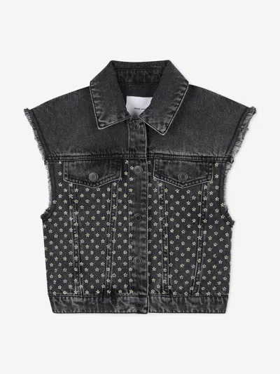 Marc Jacobs Black Vest For Girl With Flowers In Black