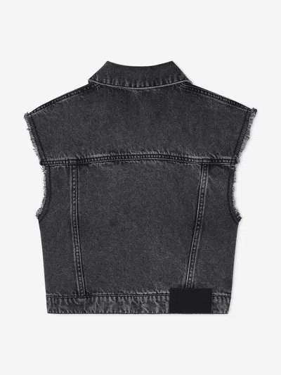 Marc Jacobs Black Vest For Girl With Flowers In Black