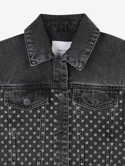 Marc Jacobs Black Vest For Girl With Flowers In Black