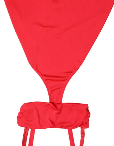 Dolce & Gabbana Red Cutout Nylon Sheath Sleeveless Mini Dress In Red