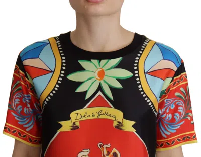 Dolce & Gabbana Short-sleeved Carretto-print Twill T-shirt In Multi