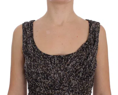 Dolce & Gabbana Dark Silk Shift Gown Full Length Dress In Black