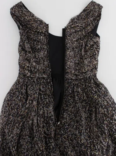 Dolce & Gabbana Dark Silk Shift Gown Full Length Dress In Black