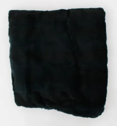 Dolce & Gabbana Green Weasel Fur Crochet Hood Scarf Hat In Black