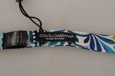 Dolce & Gabbana Multicolor Majolica Print Adjustable Papillon Bow Tie In Blue