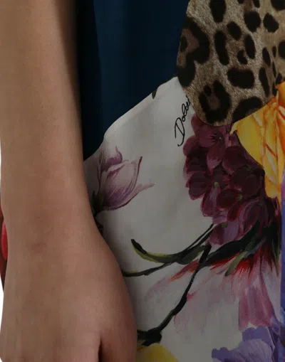 Dolce & Gabbana Multicolor Patchwork Short Sleeve Blouse Top In Multi