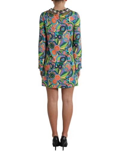 Dolce & Gabbana Multicolor Geometric Silk Mini Dress In Multi