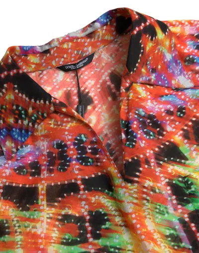 Dolce & Gabbana Multicolor Luminarie Print Cotton T-shirt In Black