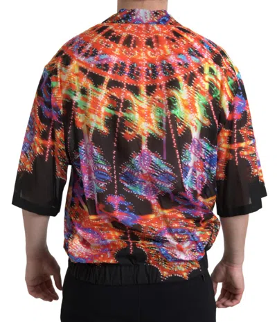 Dolce & Gabbana Multicolor Luminarie Print Cotton T-shirt In Black