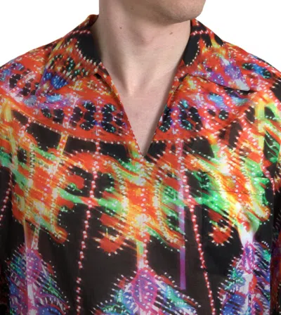 Dolce & Gabbana Multicolor Luminarie Print Cotton T-shirt In Black