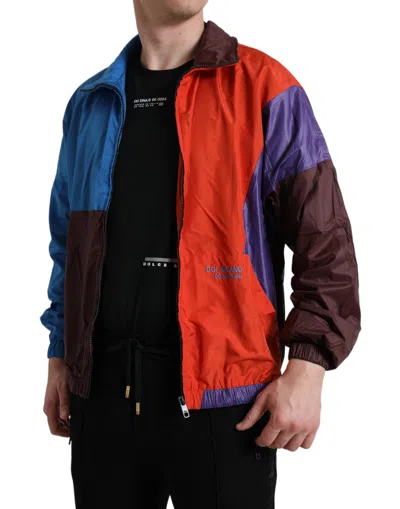 Dolce & Gabbana Multicolor Color Windbreaker Jacket In Multi