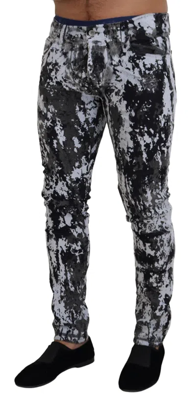 Dolce & Gabbana Multicolor Tie Dye Denim Men's Extravaganza In Black