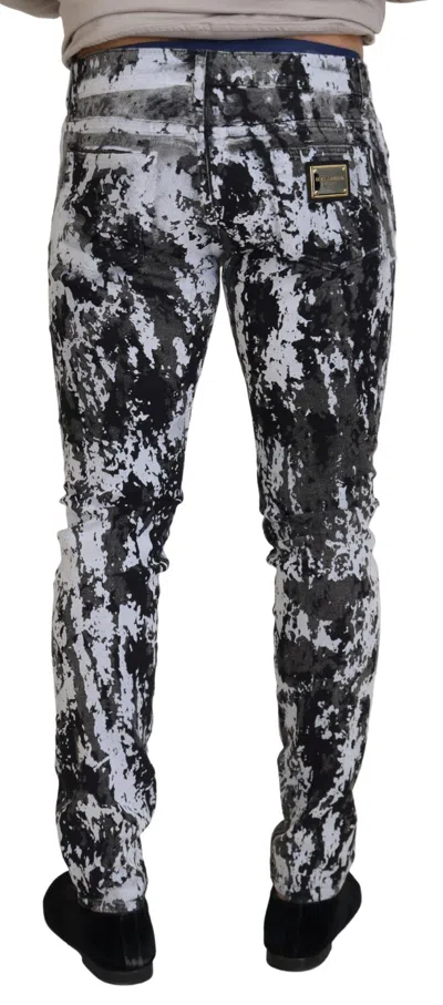 Dolce & Gabbana Multicolor Tie Dye Denim Men's Extravaganza In Black