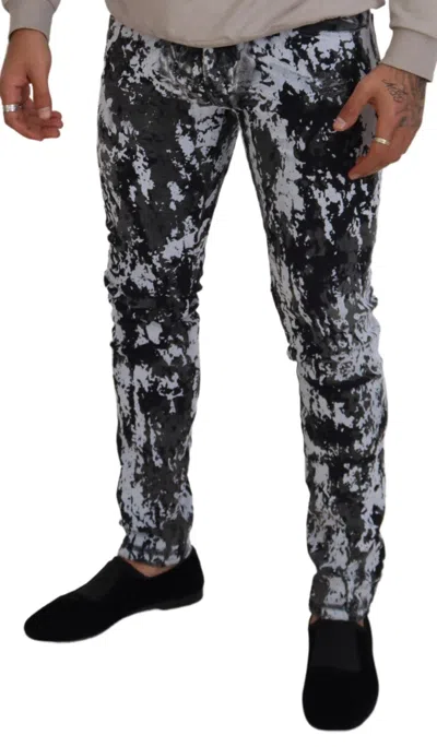 Dolce & Gabbana Multicolor Tie Dye Denim Men's Extravaganza In Black