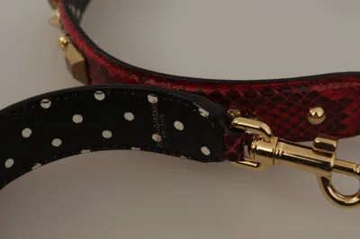 Dolce & Gabbana Red Python Leather Shoulder Bag Women's Strap