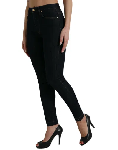 Dolce & Gabbana Black Skinny Denim Cotton Stretch Trouser Jeans In Black