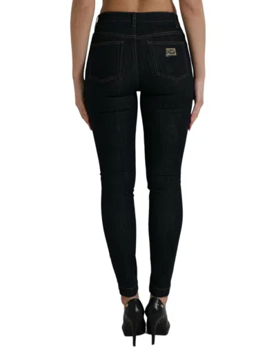 Dolce & Gabbana Black Skinny Denim Cotton Stretch Trouser Jeans In Black