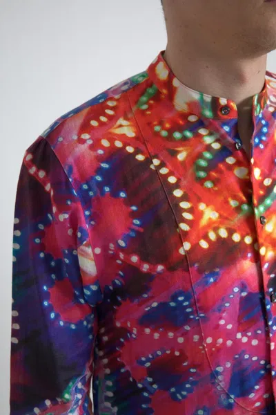 Dolce & Gabbana Multicolor Luminarie Print Linen Shirt In Multi