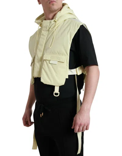 Dolce & Gabbana Sunshine Yellow Hooded Vest Men's Jacket In Yellow