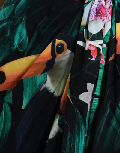 Dolce & Gabbana Tropical Jungle Print One-shoulder Dress In Multi