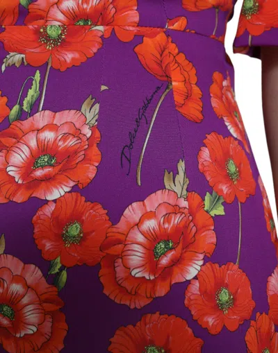 Dolce & Gabbana Vibrant Floral Silk Charmeuse Dress In Multi