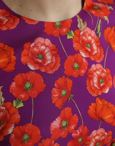 Dolce & Gabbana Vibrant Floral Silk Charmeuse Dress In Multi