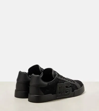 Dolce & Gabbana Taormina Casual Low-top Lace Sneakers In Black
