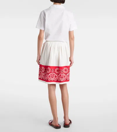 Miu Miu Bandana Printed Cotton Poplin Miniskirt In Red