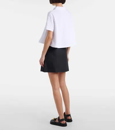 Loewe Anagram Embroidered Trapeze Polo T-shirt In White