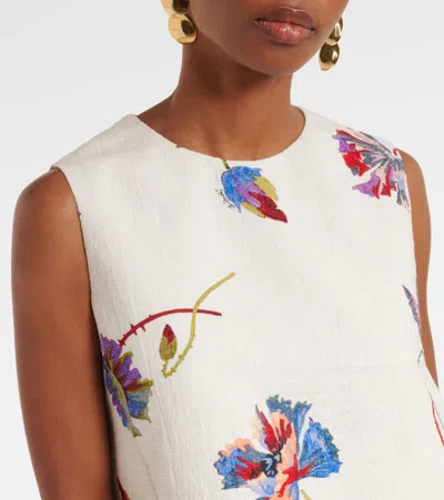 La Doublej La Scala Feather-trimmed Cotton Top In White