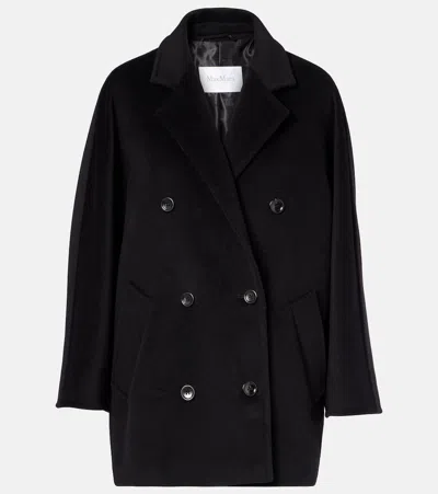 Max Mara Rebus Double-breasted Coat In Black