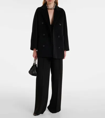 Max Mara Rebus Double-breasted Coat In Black