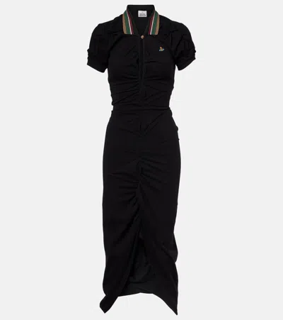 Vivienne Westwood Black Midi Pulling Dress In Schwarz
